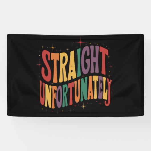 Straight Helaas Groovy LGBTQ Pride Gay Spandoek (Horizontaal)