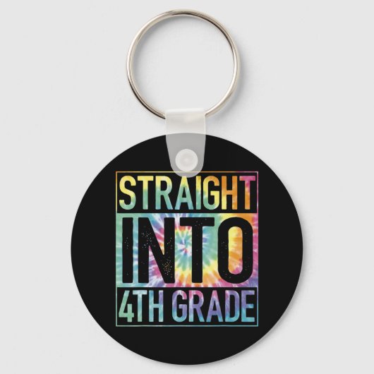 Straight Into 4th Grade Back To School First Day T Sleutelhanger (Voorkant)