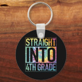Straight Into 4th Grade Back To School First Day T Sleutelhanger (Voorkant)