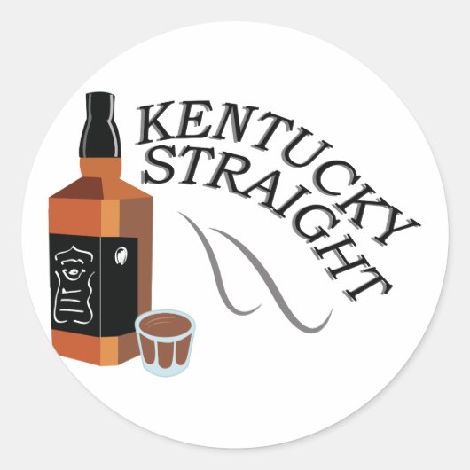 Straight Kentucky Ronde Sticker (Voorkant)