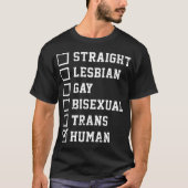 Straight Lesbian Gay Bisexual Trans Humans Checkli T-shirt (Voorkant)