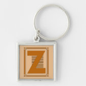 Straight lines art deco met monogram, letter Z Sleutelhanger (Voorkant)