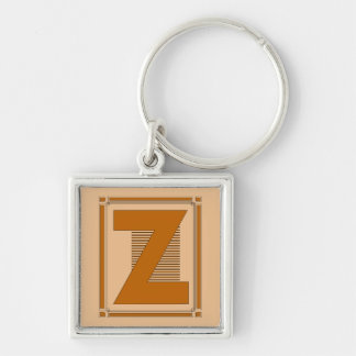 Straight lines art deco met monogram, letter Z Sleutelhanger