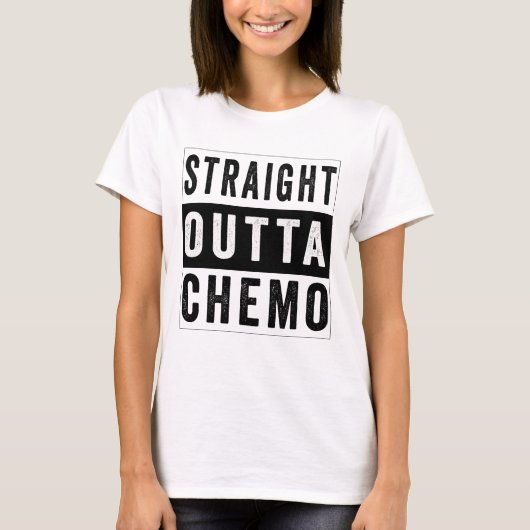 Straight out chemo vrouwen t-shirt (Voorkant)