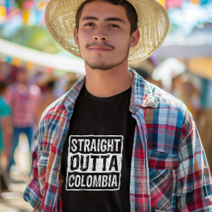 Straight Out Colombia Zwart Wit T-shirt