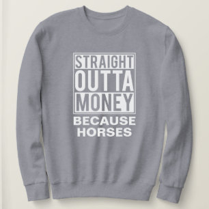 Straight Out Geld Grappig Ruiterpaard Trui