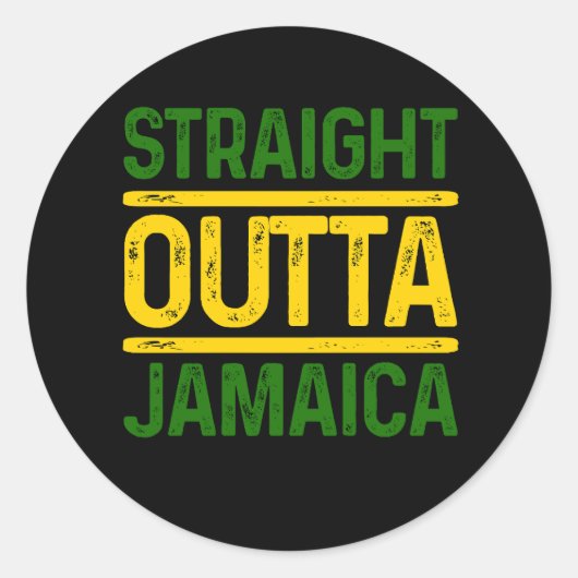 Straight Out Jamaica Caribbean Party Pride Jamai Ronde Sticker (Voorkant)