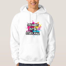 Straight out studeerhal kleur splash ontwerp hoodie