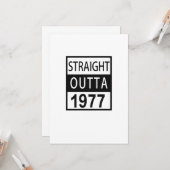 Straight Outta 1977 Funny 40th Birthday Kaart (Voorkant / Achterkant in situ)