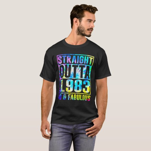 Straight Outta 1983 40 Fabulous Funny 40th T-shirt (Voorkant volledig)