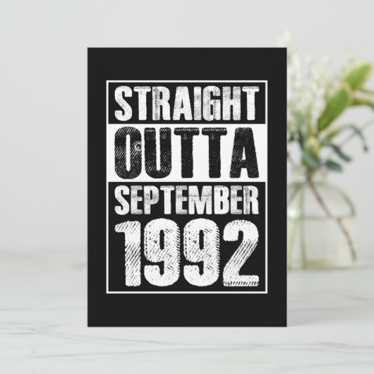 Straight Outta 1992 29th Birthday Kaart (Staand voorkant)