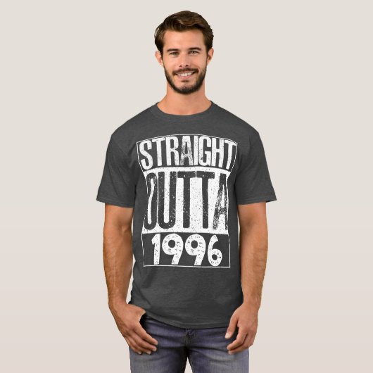 Straight Outta 1996 Cool Gift voor Verjaardag 21st T-shirt (Voorkant volledig)