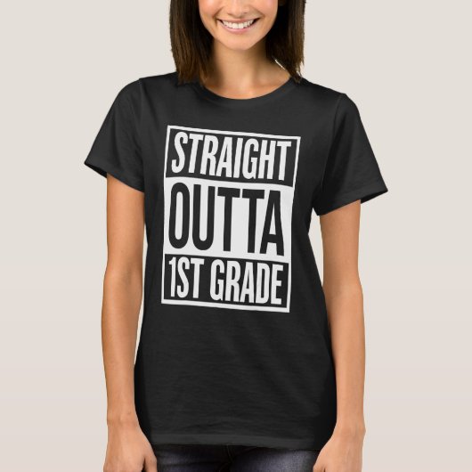 Straight Outta 1st Grade Afstuderen Afstuderen Sen T-shirt (Voorkant)