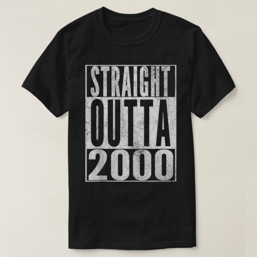 Straight Outta 2000 22nd Birthday Gift 22 Years O T-shirt (Design voorkant)