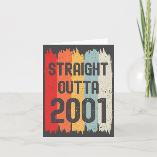 Straight Outta 2001 Funny Retro Birthday Awesome S Kaart (Voorkant)