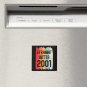 Straight Outta 2001 Funny Retro Birthday Awesome S Magneet (Insitu (Vaatwasser))