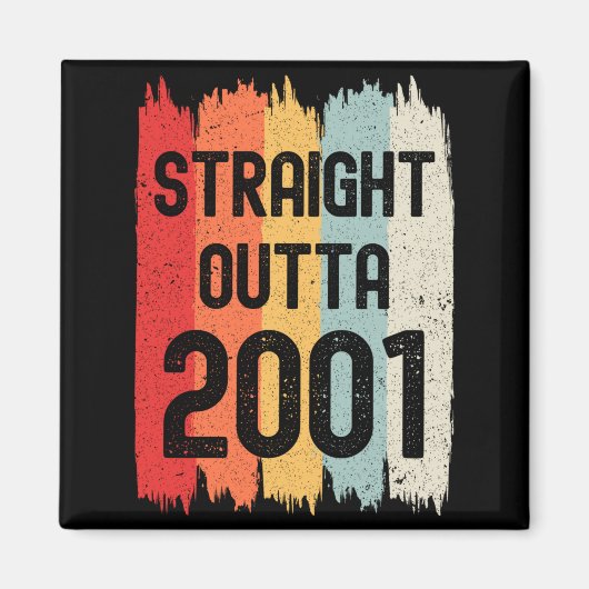 Straight Outta 2001 Funny Retro Birthday Awesome S Magneet (Voorkant)