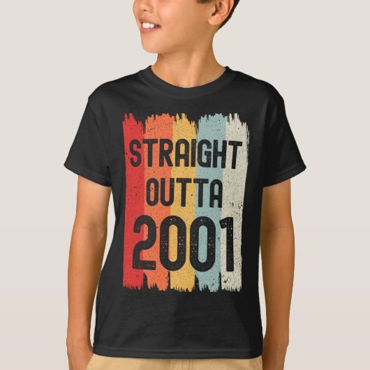 Straight Outta 2001 Funny Retro Birthday Awesome S T-shirt (Voorkant)