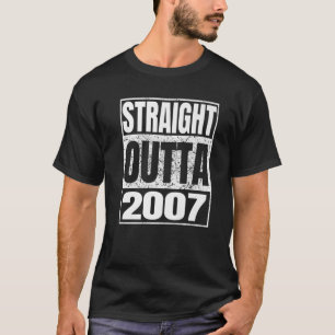 Straight Outta 2007 14th Birthday 14 Years Old Gif T-shirt
