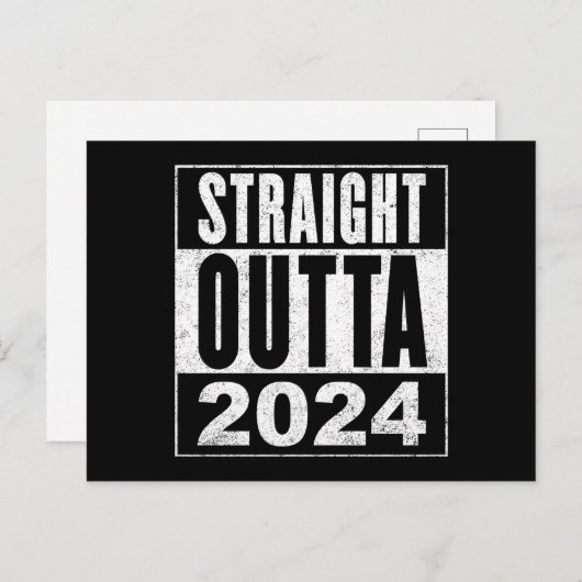 Straight Outta 2024 Briefkaart (Voorkant / Achterkant)