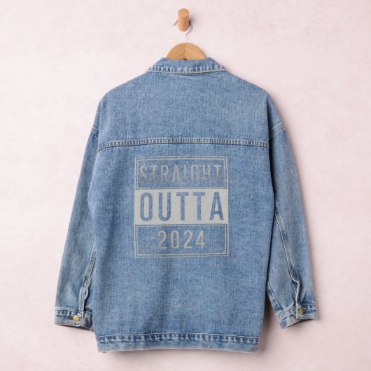 Straight Outta 2024 Tri-Blend Shirt Denim Jacket (Hangar)