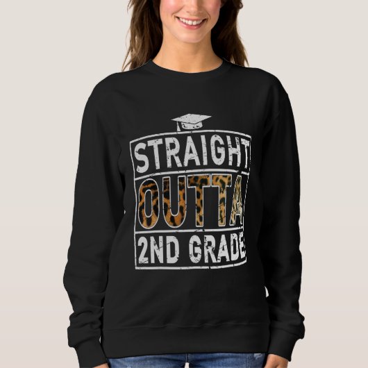 Straight Outta 2nd Grade T-shirt Leopard Lover Kid (Voorkant)