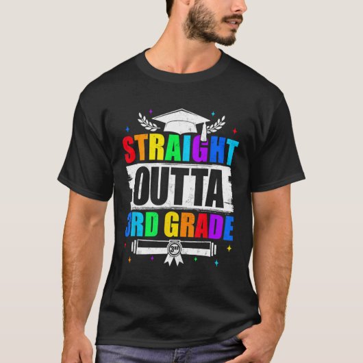 Straight Outta 3de Graad Afstuderen Graduated Kind T-shirt (Voorkant)