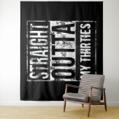 Straight Outta 40th Verjaardagsfeestje Achtergrond Wandkleed (In situ)