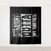 Straight Outta 40th Verjaardagsfeestje Achtergrond Wandkleed (Voorkant)