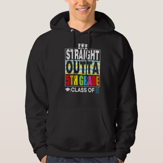 Straight Outta 5e klas Afstuderen Jongens Meisjes  Hoodie (Voorkant)