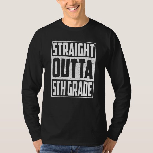 Straight Outta 5th Grade Graduation Kids Boys Fift T-shirt (Voorkant)