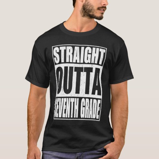 Straight Outta 7th Grade School Afstudeerder T-shirt (Voorkant)