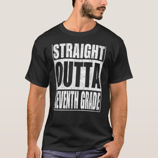 Straight Outta 7th Grade School Afstudeerder T-shirt (Voorkant)