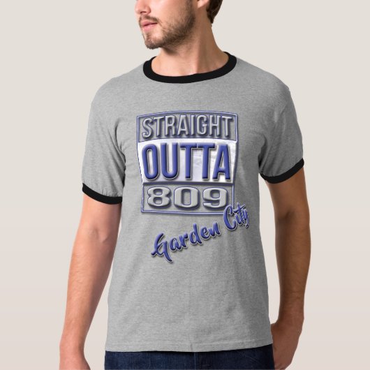 Straight Outta 809 T-shirt (Voorkant)