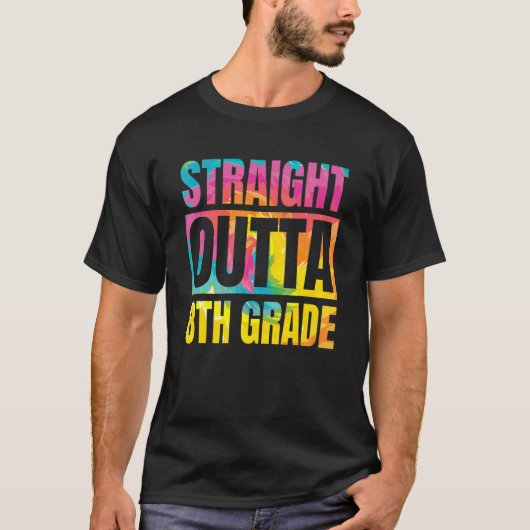 Straight Outta 8e klas Groot Kinder Afstuderen Str T-shirt (Voorkant)