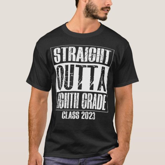 Straight Outta 8th Eighth Grade Preschool Graduati T-shirt (Voorkant)