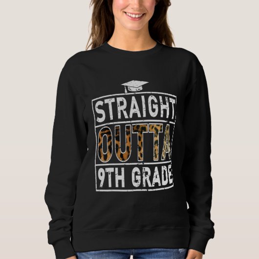 Straight Outta 9Th Grade T-shirt Leopard Lover Kid (Voorkant)