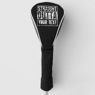 Straight Outta - Add Jouw tekst Funny 1980s Custom Golfheadcover