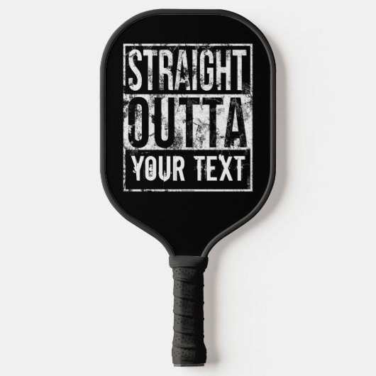 Straight Outta - Add Jouw tekst Funny 1980s Custom Pickleball Paddle (Voorkant)