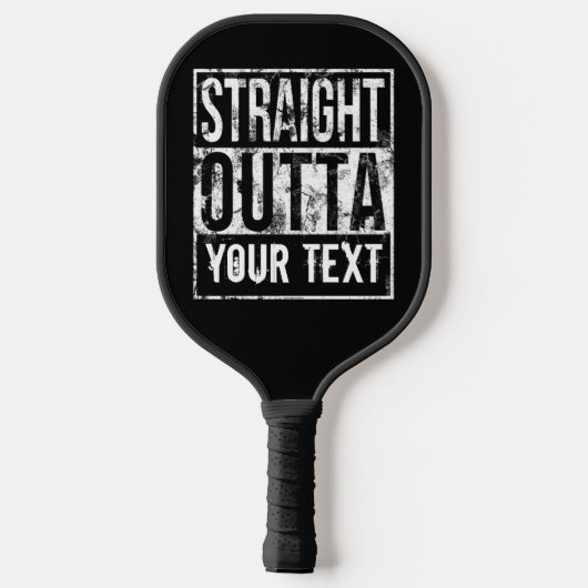 Straight Outta - Add Jouw tekst Funny 1980s Custom Pickleball Paddle (Achterkant)