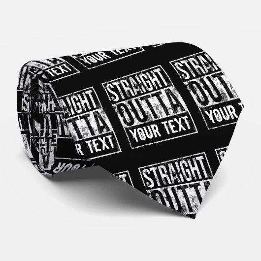 Straight Outta - Add Jouw tekst Funny 1980s Custom Stropdas (Opgerold)