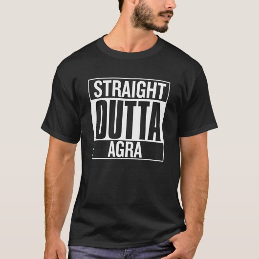 Straight Outta Agra Proud City of Origin Clothing T-shirt (Voorkant)