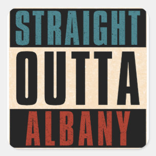 Straight Outta Albany, New York, Verenigde Staten Vierkante Sticker