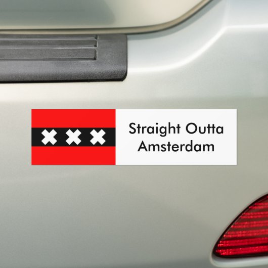 Straight Outta Amsterdam bumpersticker (Op auto)