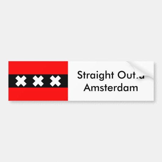 Straight Outta Amsterdam bumpersticker (Voorkant)
