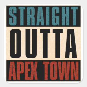 Straight Outta Apex North Carolina, Verenigde Stat Vierkante Sticker