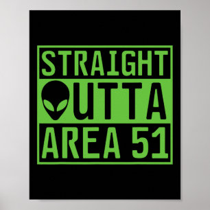Straight Outta Area 51 Ufo-jacht voor buitenaardse Poster