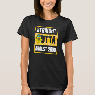 Straight Outta August 2008 Teenager Girl Bday 14 Y T-shirt