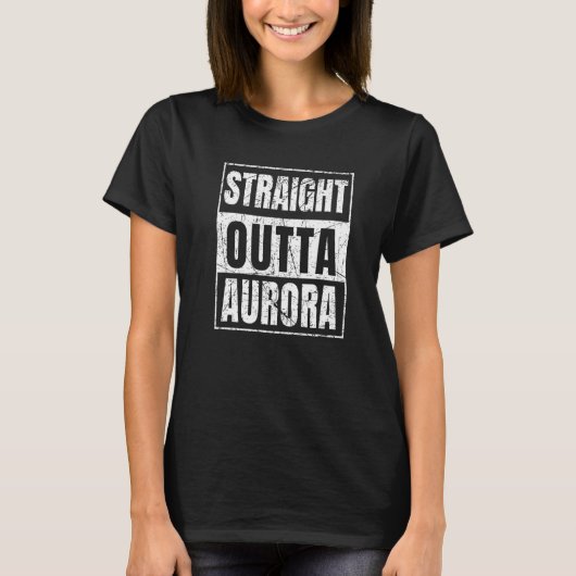 Straight Outta Aurora Illinois State Premium T-shirt (Voorkant)