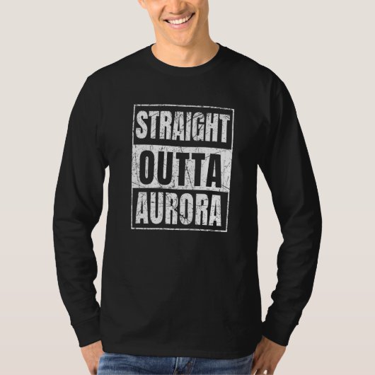 Straight Outta Aurora Illinois State Premium T-shirt (Voorkant)